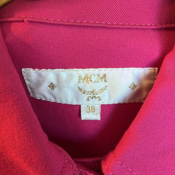 MCM Vintage 90s Barbiecore Denim Style Jacket with Gold Hardware - Picture 10 of 10